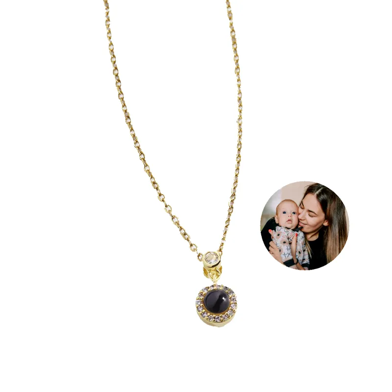 Petite Halo Photo Necklace sold by Mint & Lilly