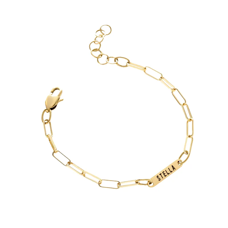 Personalized Paperclip Name Bracelet sold by Mint & Lilly