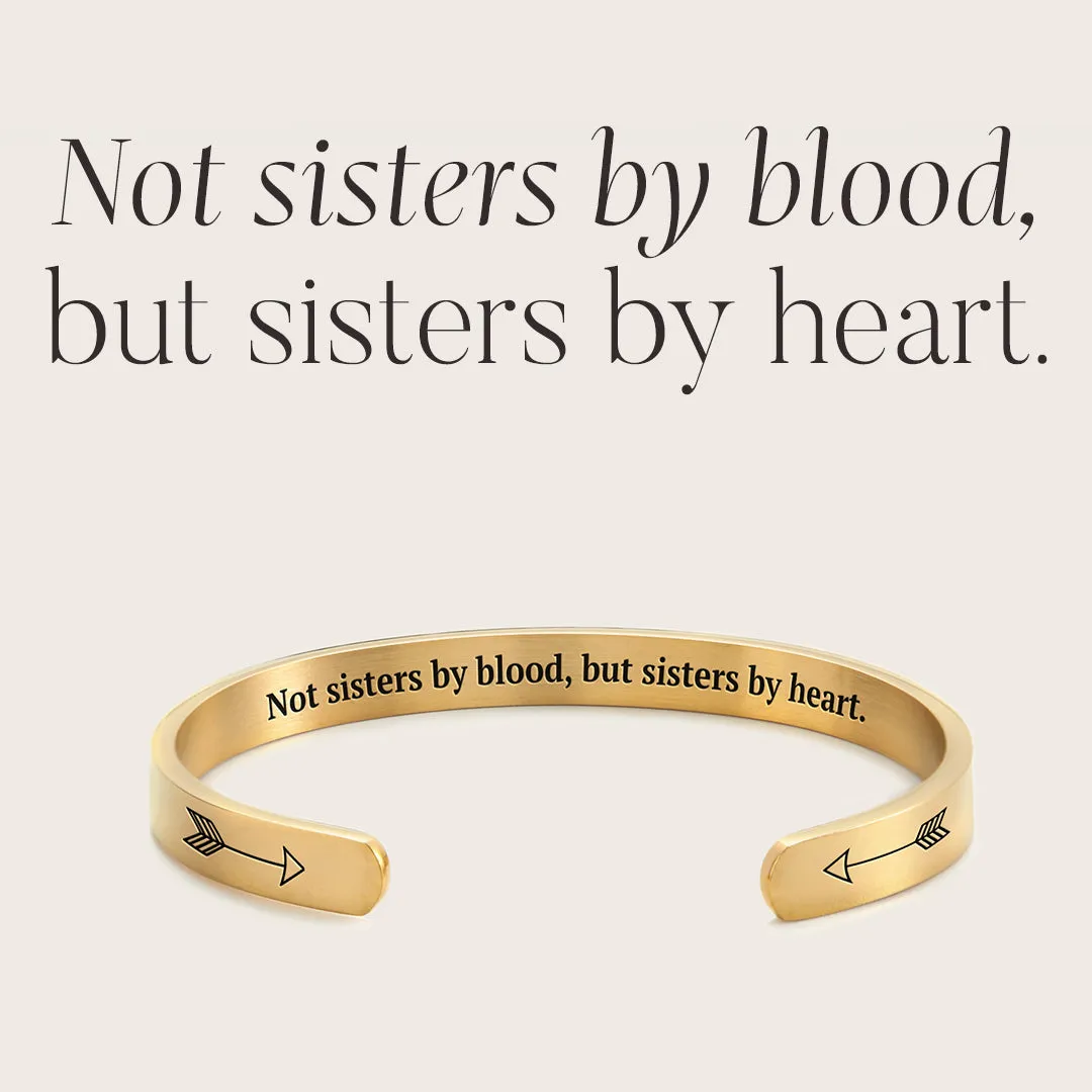 Not Sisters By Blood But Sisters By Heart Cuff Bracelet sold by Mint & Lilly
