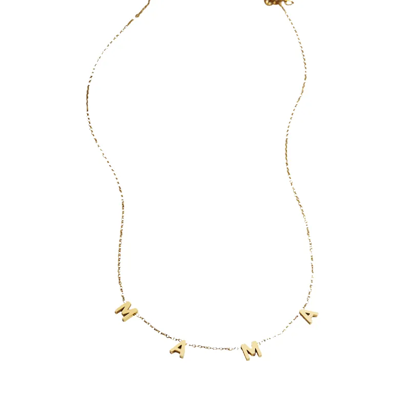 The MAMA Letter Necklace sold by Mint & Lilly
