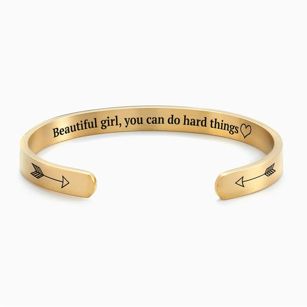Beautiful Girl You Can Do Hard Things Cuff Bracelet sold by Mint & Lilly product image thumbnail 5