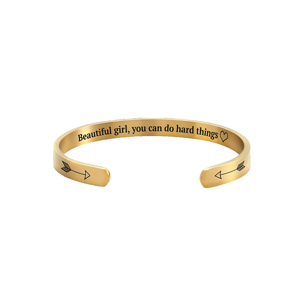 Beautiful Girl You Can Do Hard Things Cuff Bracelet sold by Mint & Lilly product image thumbnail 4