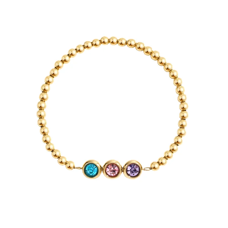 Personalized Birthstone Beaded Bracelet made by Mint & Lilly