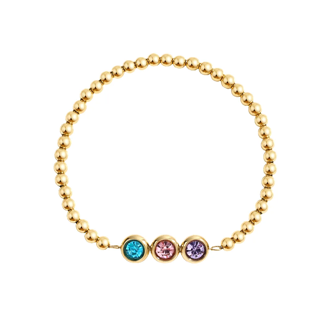 Personalized Birthstone Beaded Bracelet sold by Mint & Lilly