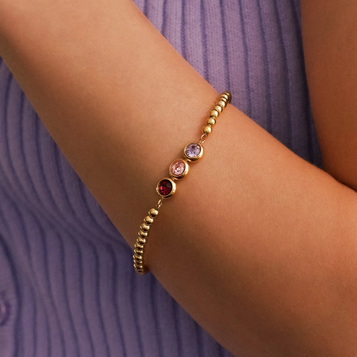 Personalized Birthstone Beaded Bracelet sold by Mint & Lilly product image thumbnail 2