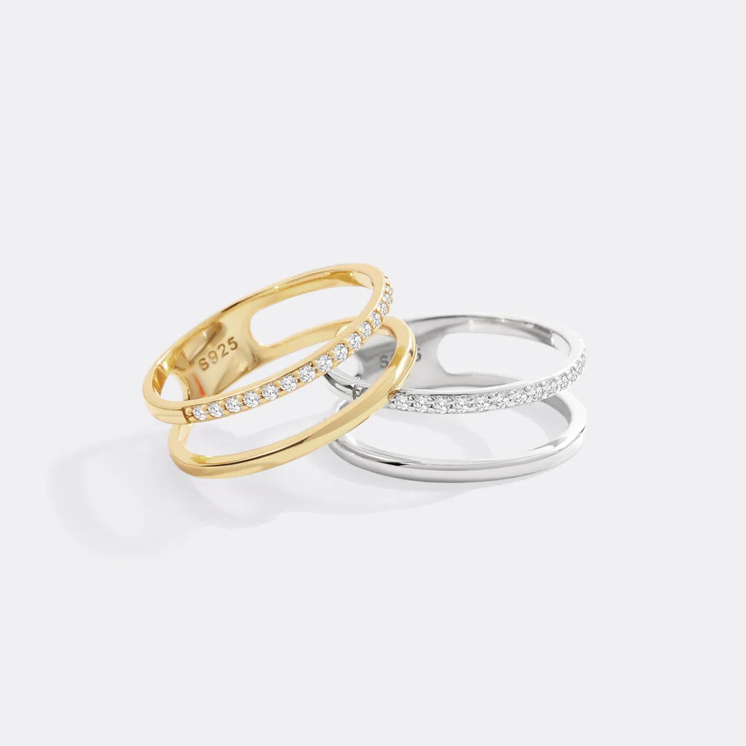 Double Band Pave Ring sold by Mint & Lilly product image thumbnail 5