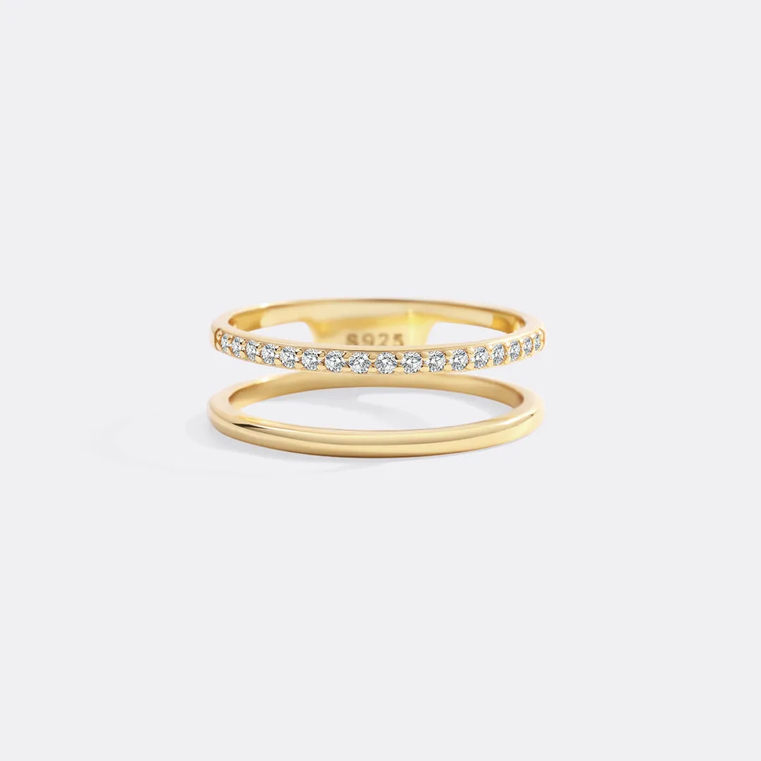 Double Band Pave Ring sold by Mint & Lilly product image thumbnail 3
