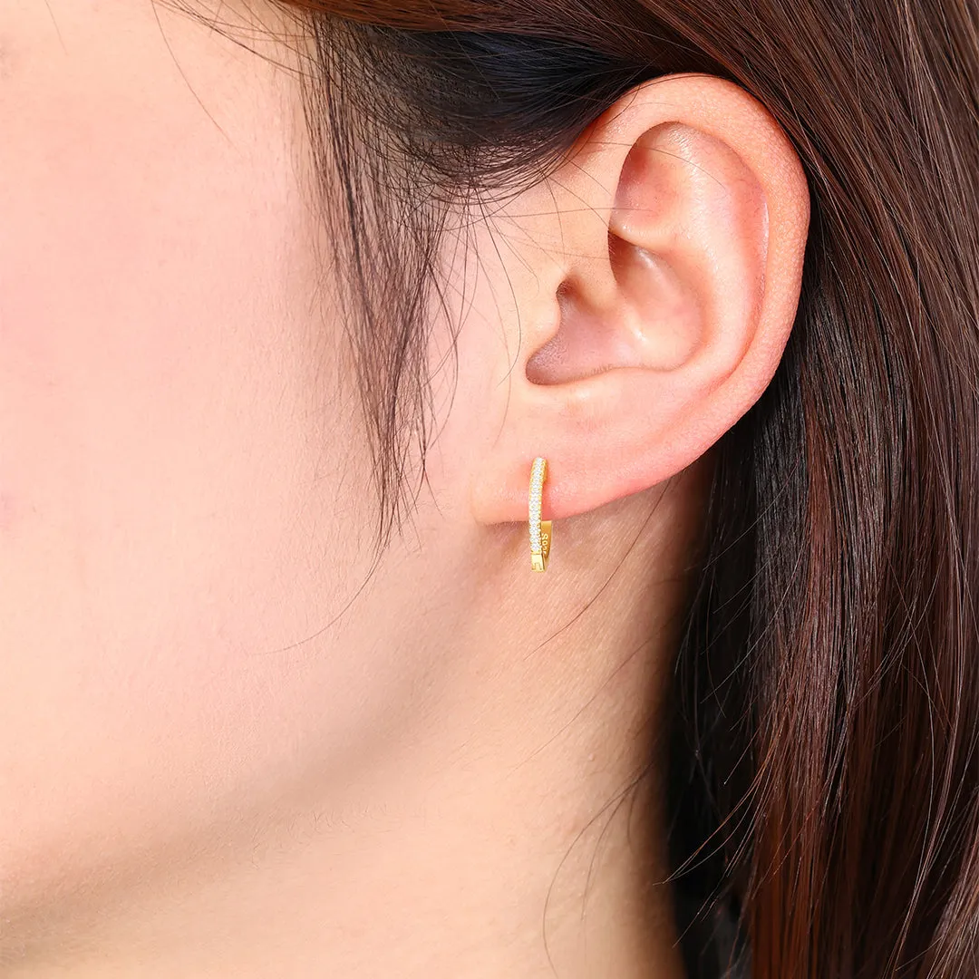 Small Dainty Pave Earring sold by Mint & Lilly product image thumbnail 2