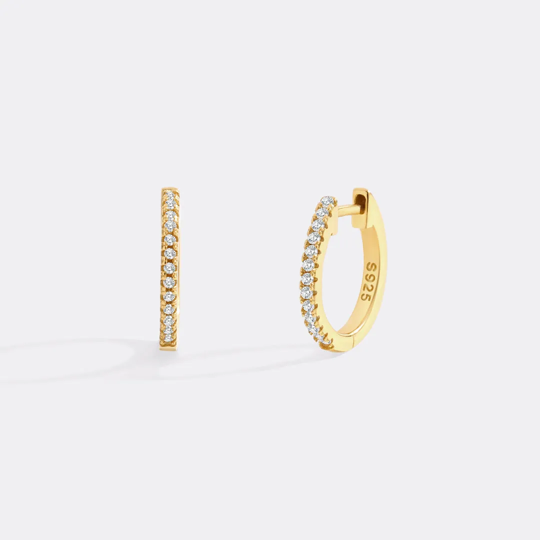 Small Dainty Pave Earring sold by Mint & Lilly product image thumbnail 3