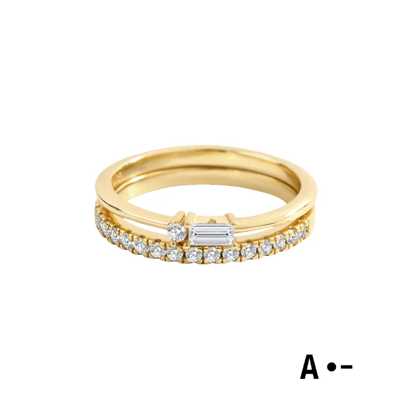 Morse Code and Micro Pave Eternity Ring Stacking Set made by Mint & Lilly