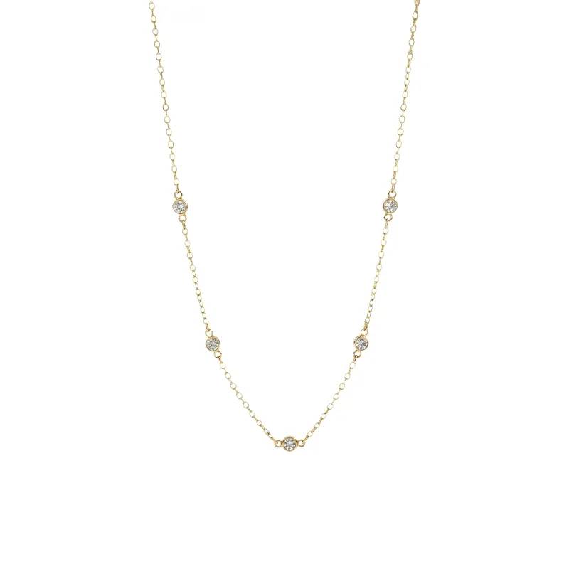 Dainty Crystal Station Necklace made by Mint & Lilly