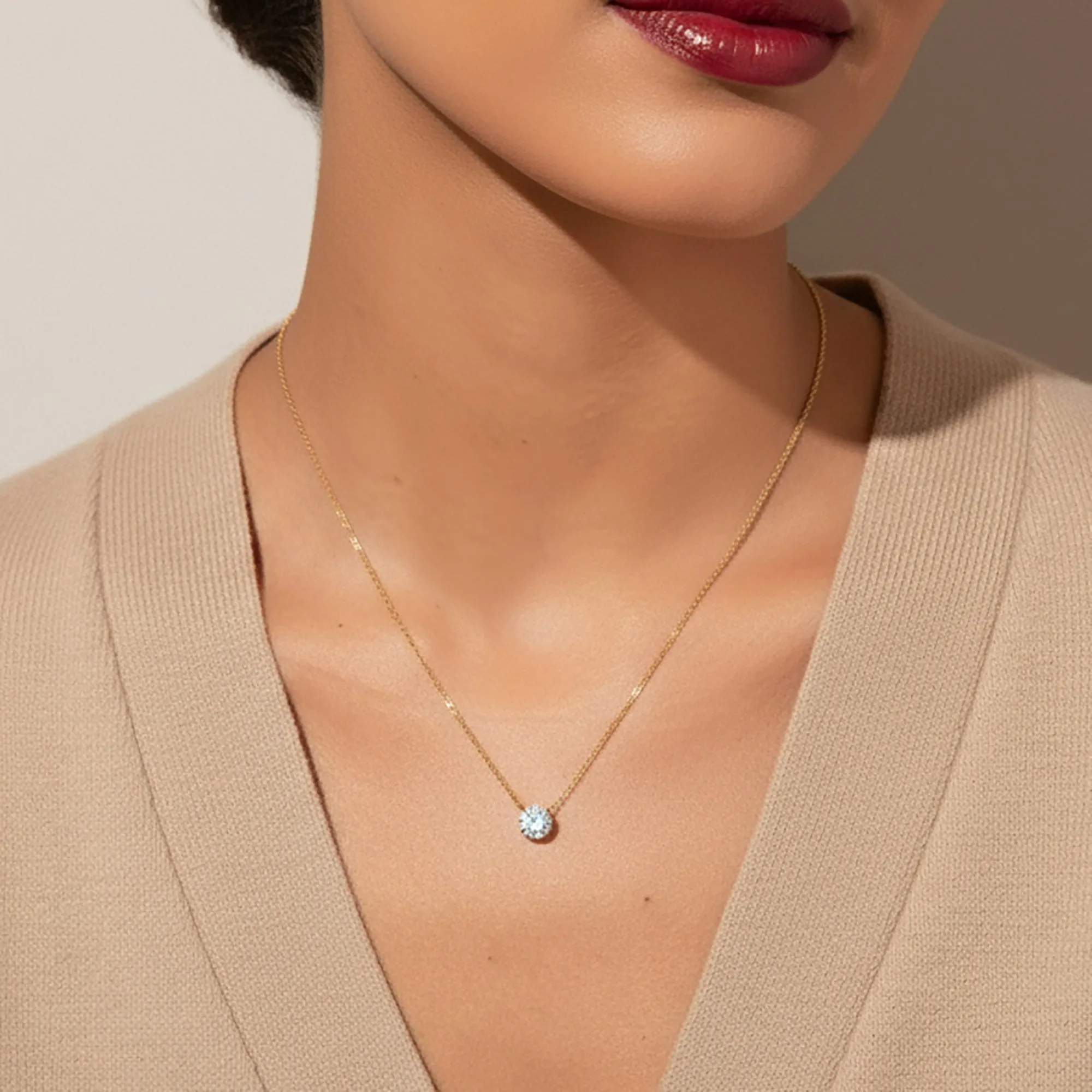 Solitaire Pendant Necklace sold by Mint & Lilly product image thumbnail 3