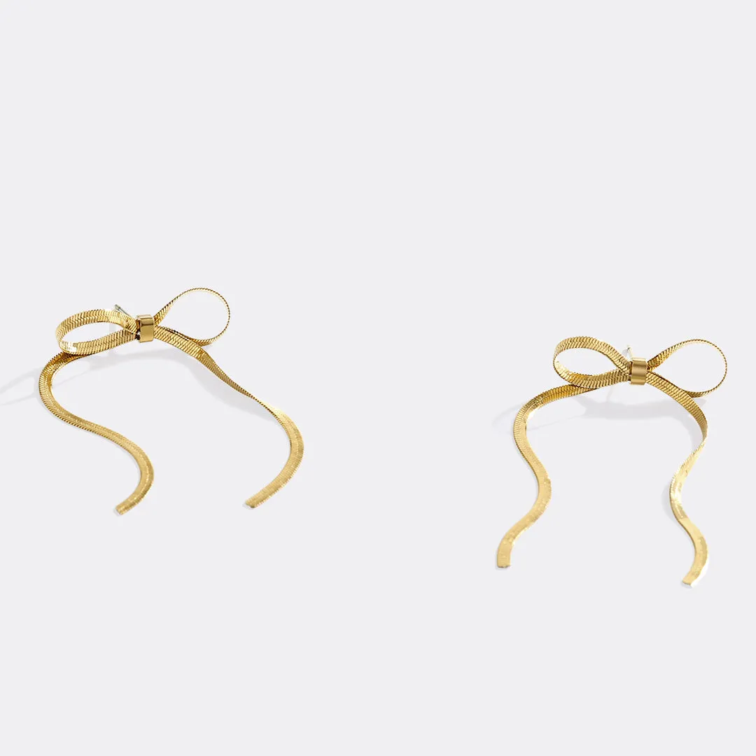 Herringbone Bow Earrings sold by Mint & Lilly product image thumbnail 5