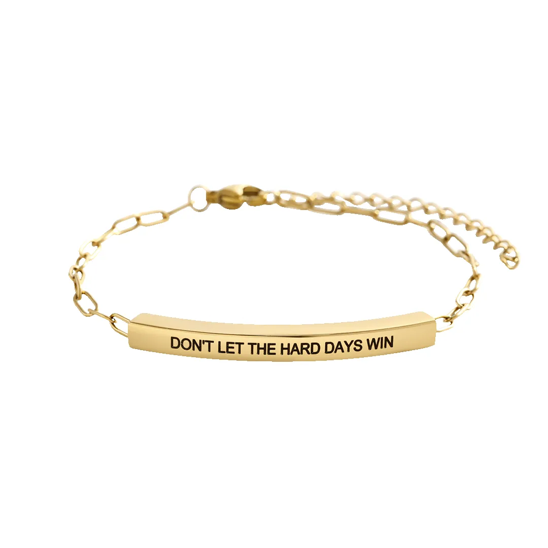 Don't Let The Hard Days Win Inspire Paperclip Bracelet sold by Mint & Lilly