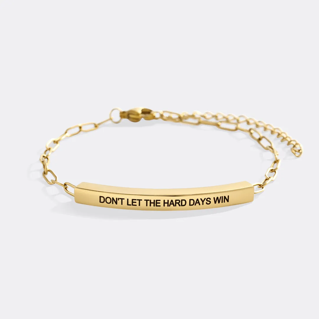 Don't Let The Hard Days Win Inspire Paperclip Bracelet sold by Mint & Lilly product image thumbnail 2