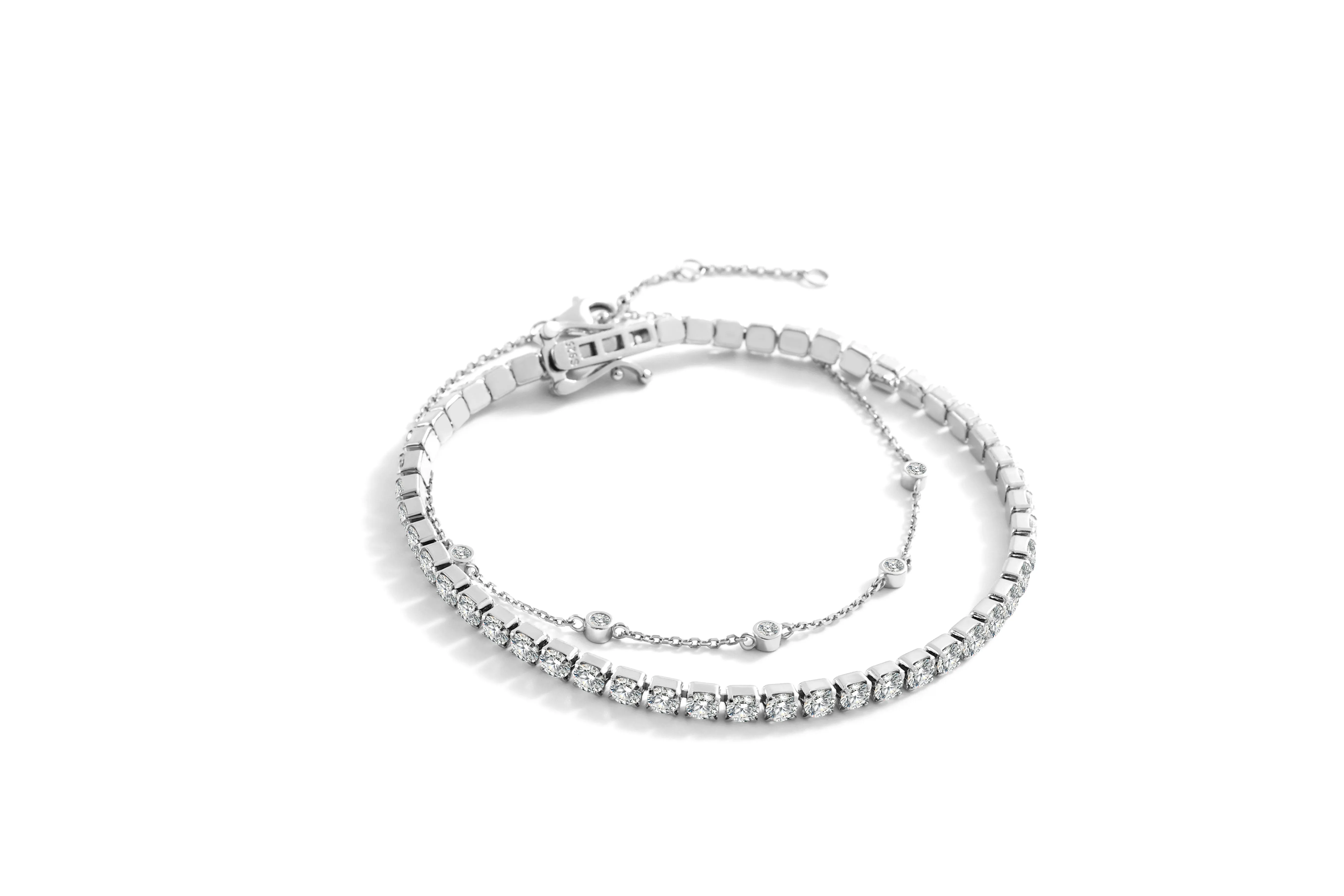 Bezel Set Bracelet and Tennis Bracelet Bundle sold by Mint & Lilly product image thumbnail 3