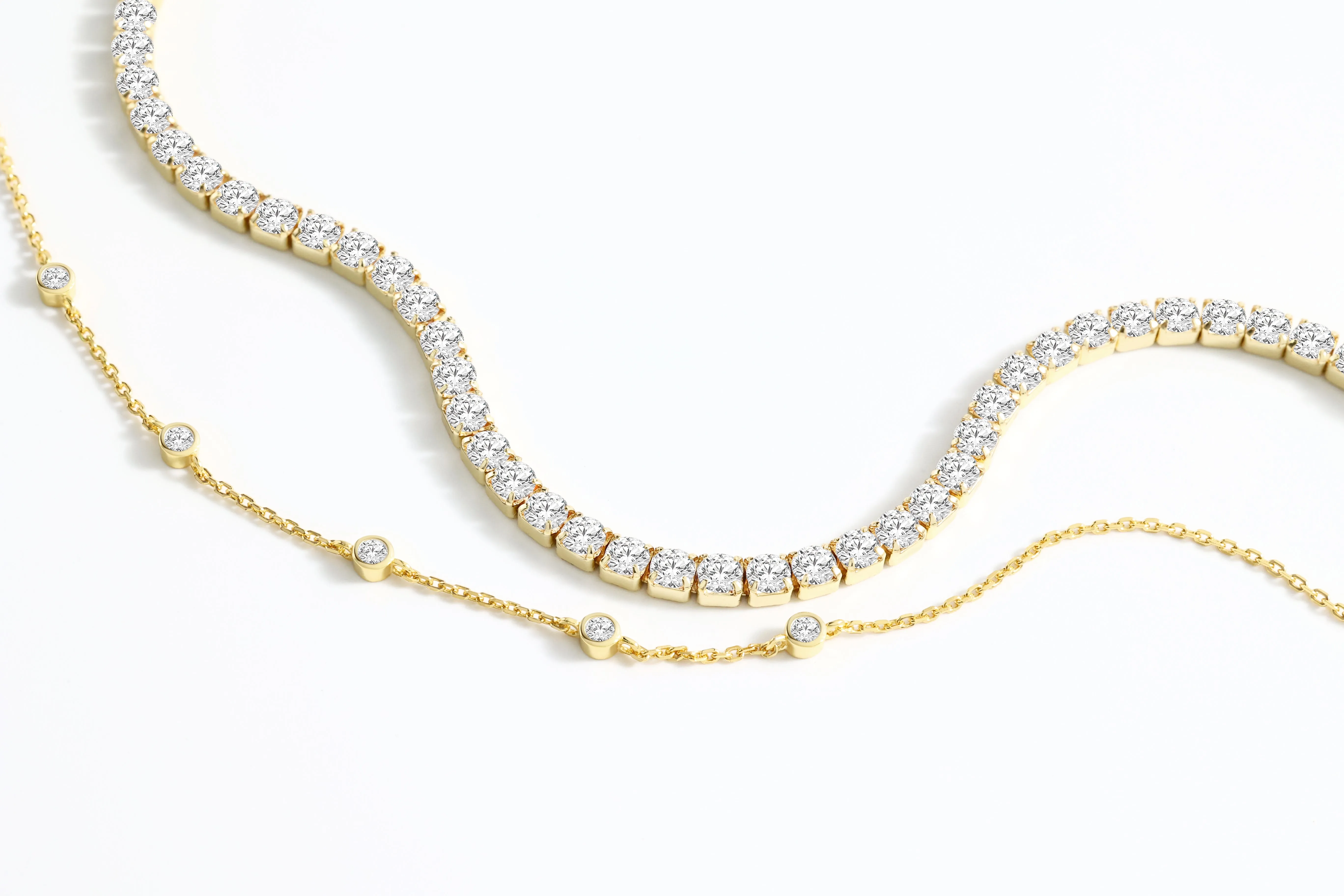 Bezel Set Bracelet and Tennis Bracelet Bundle sold by Mint & Lilly product image thumbnail 5