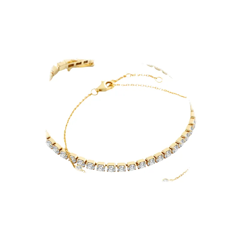 Bezel Set Bracelet and Tennis Bracelet Bundle made by Mint & Lilly