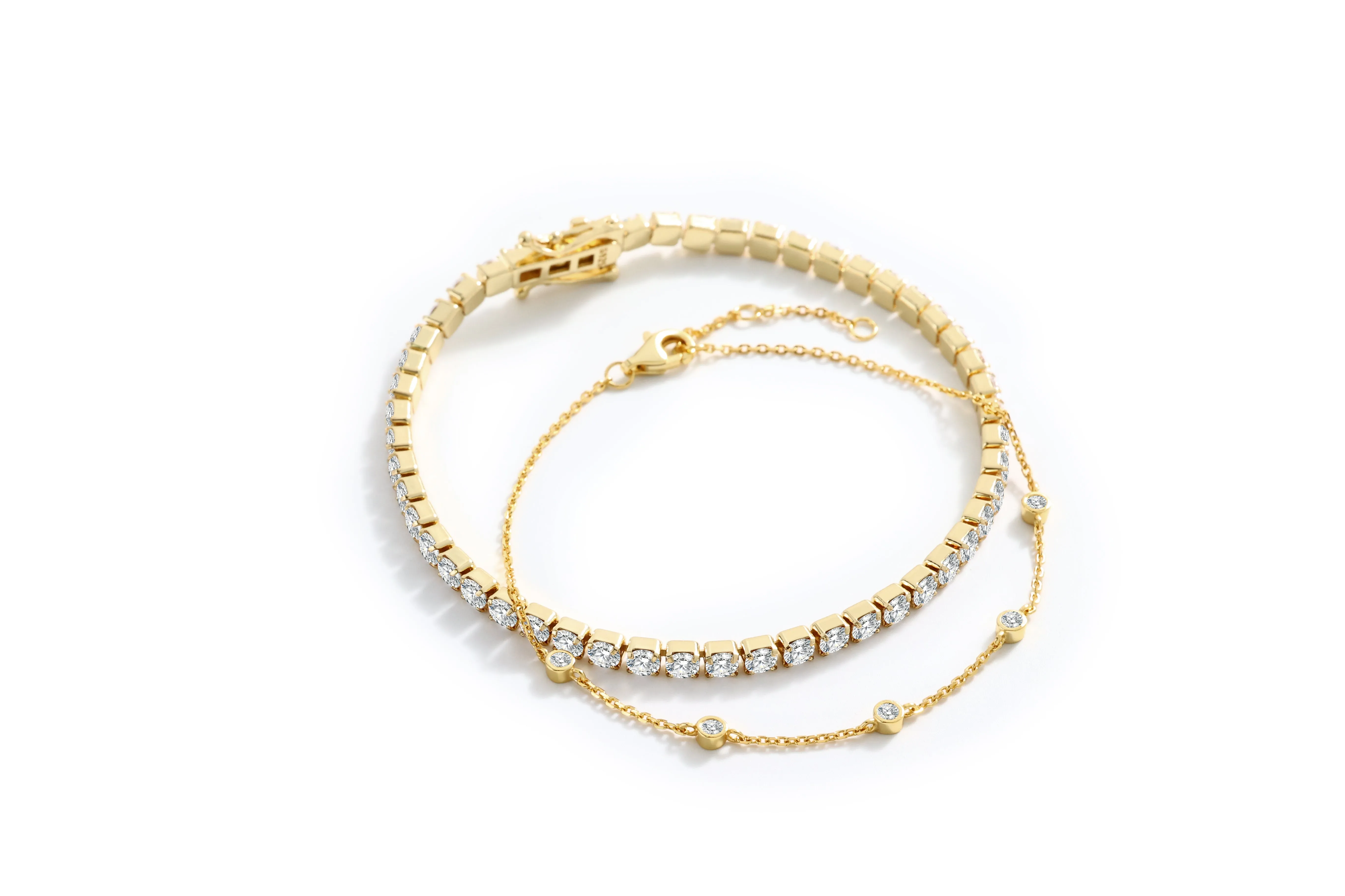 Bezel Set Bracelet and Tennis Bracelet Bundle sold by Mint & Lilly product image thumbnail 2