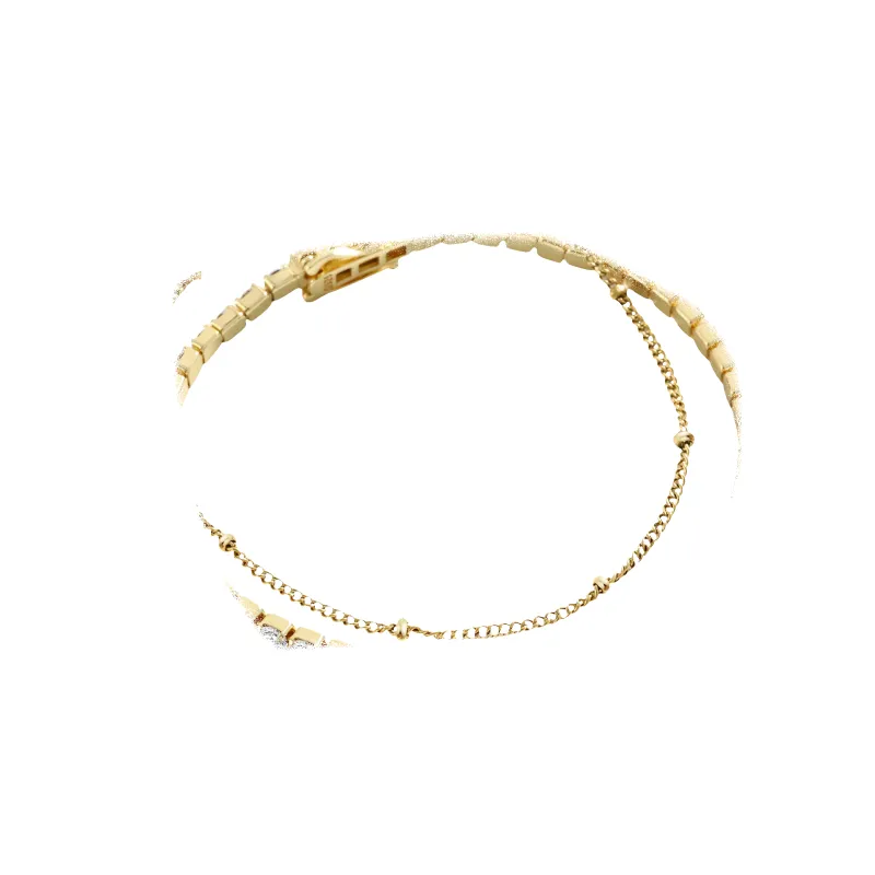 Tennis Bracelet and Satellite Chain Bracelet Bundle made by Mint & Lilly