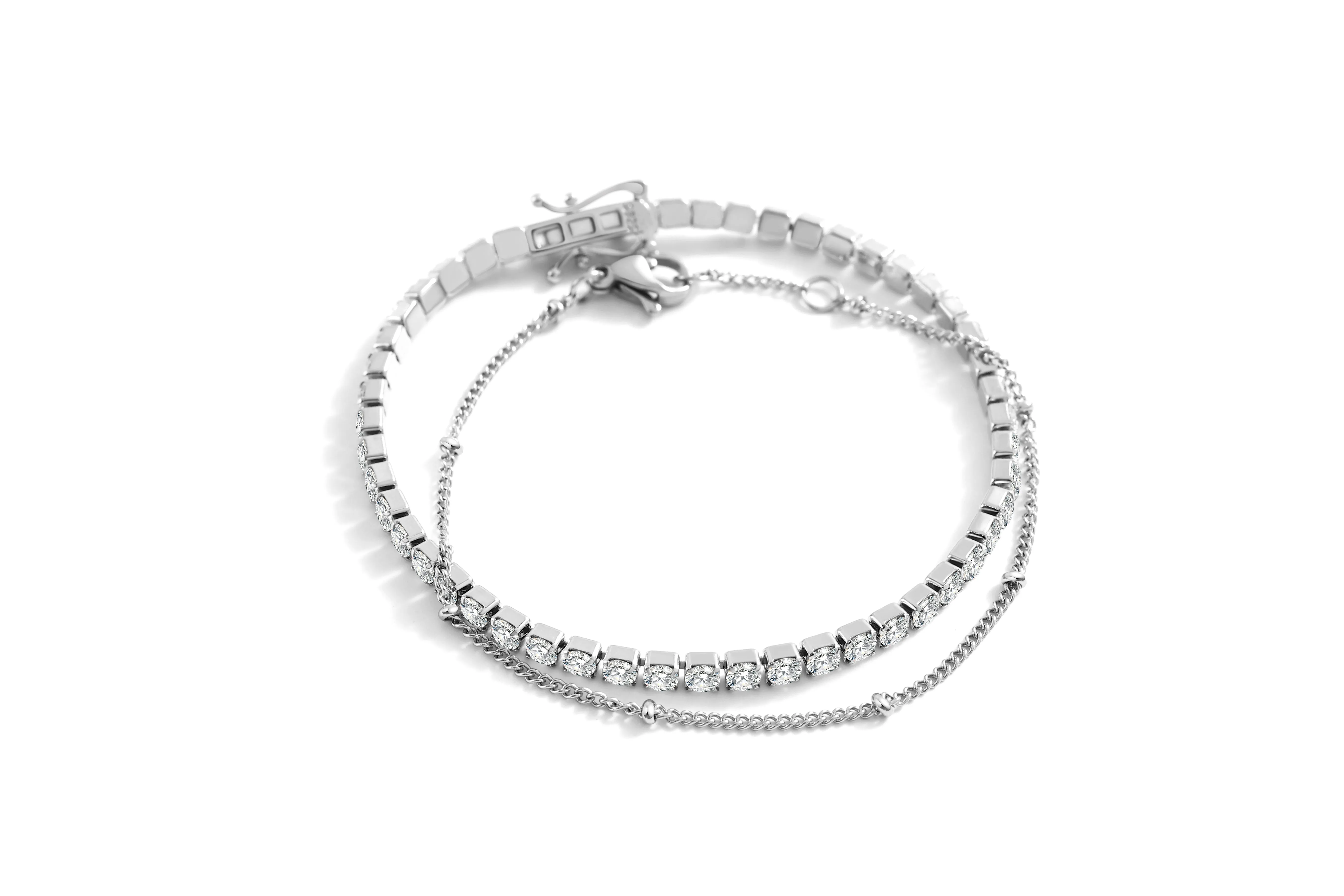 Tennis Bracelet and Satellite Chain Bracelet Bundle sold by Mint & Lilly product image thumbnail 2