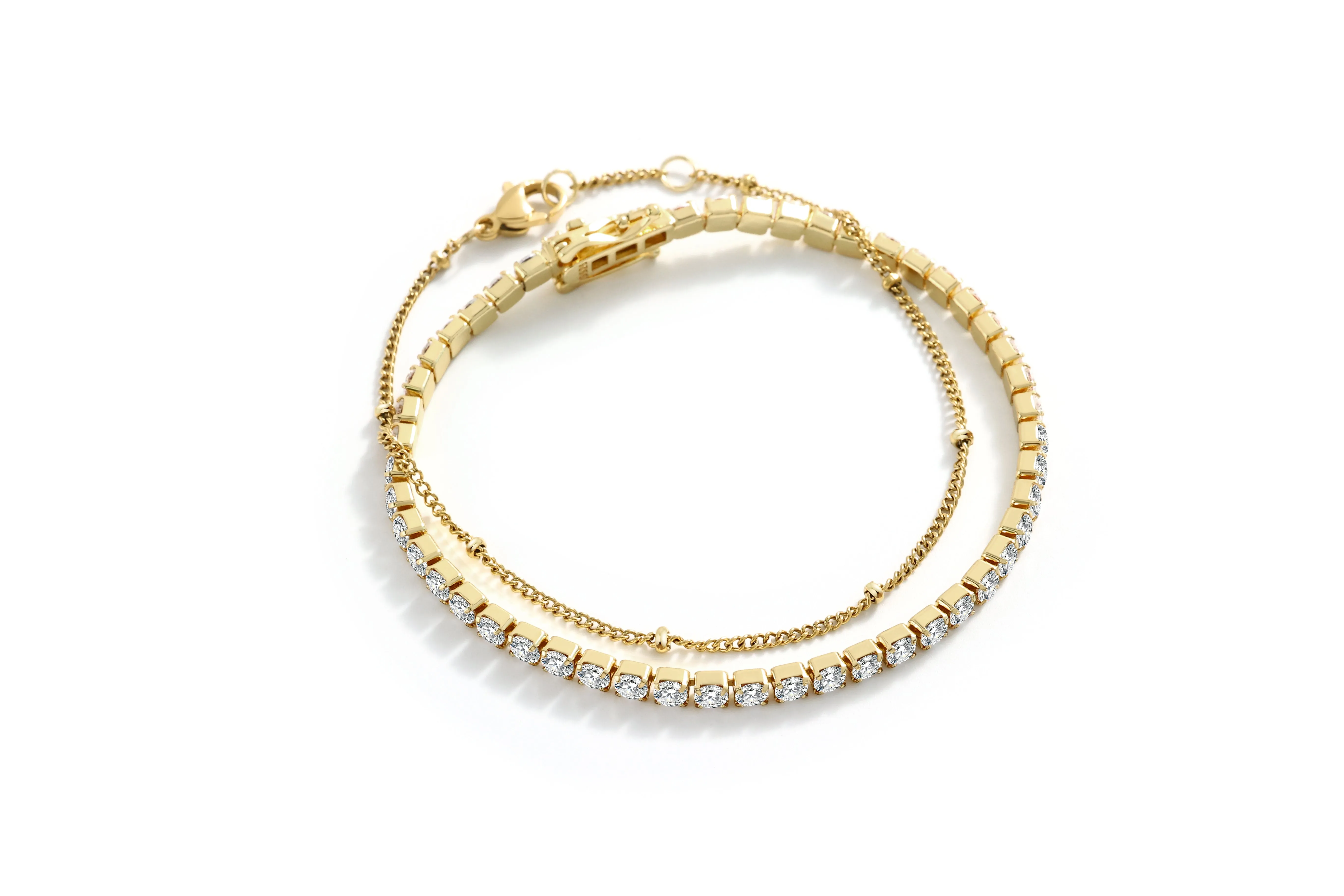 Tennis Bracelet and Satellite Chain Bracelet Bundle sold by Mint & Lilly product image thumbnail 3