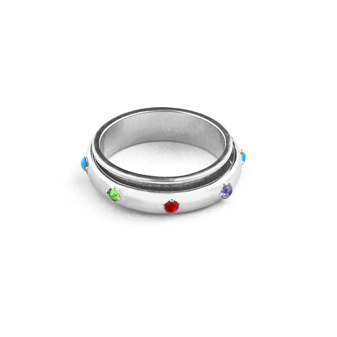 Gemstone Station Fidget Ring sold by Mint & Lilly product image thumbnail 4
