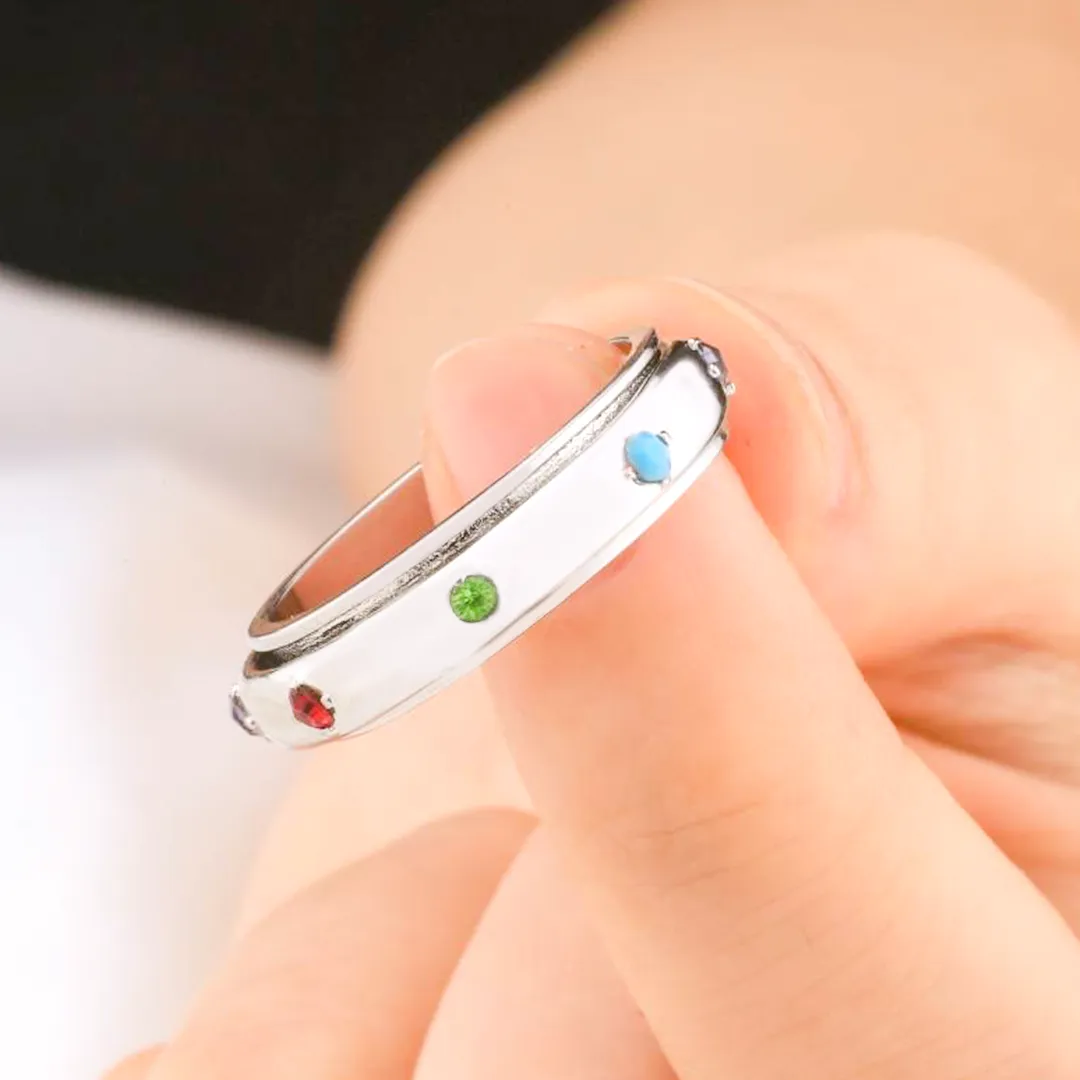 Gemstone Station Fidget Ring sold by Mint & Lilly product image thumbnail 5