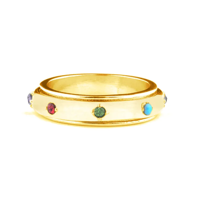 Gemstone Station Fidget Ring made by Mint & Lilly