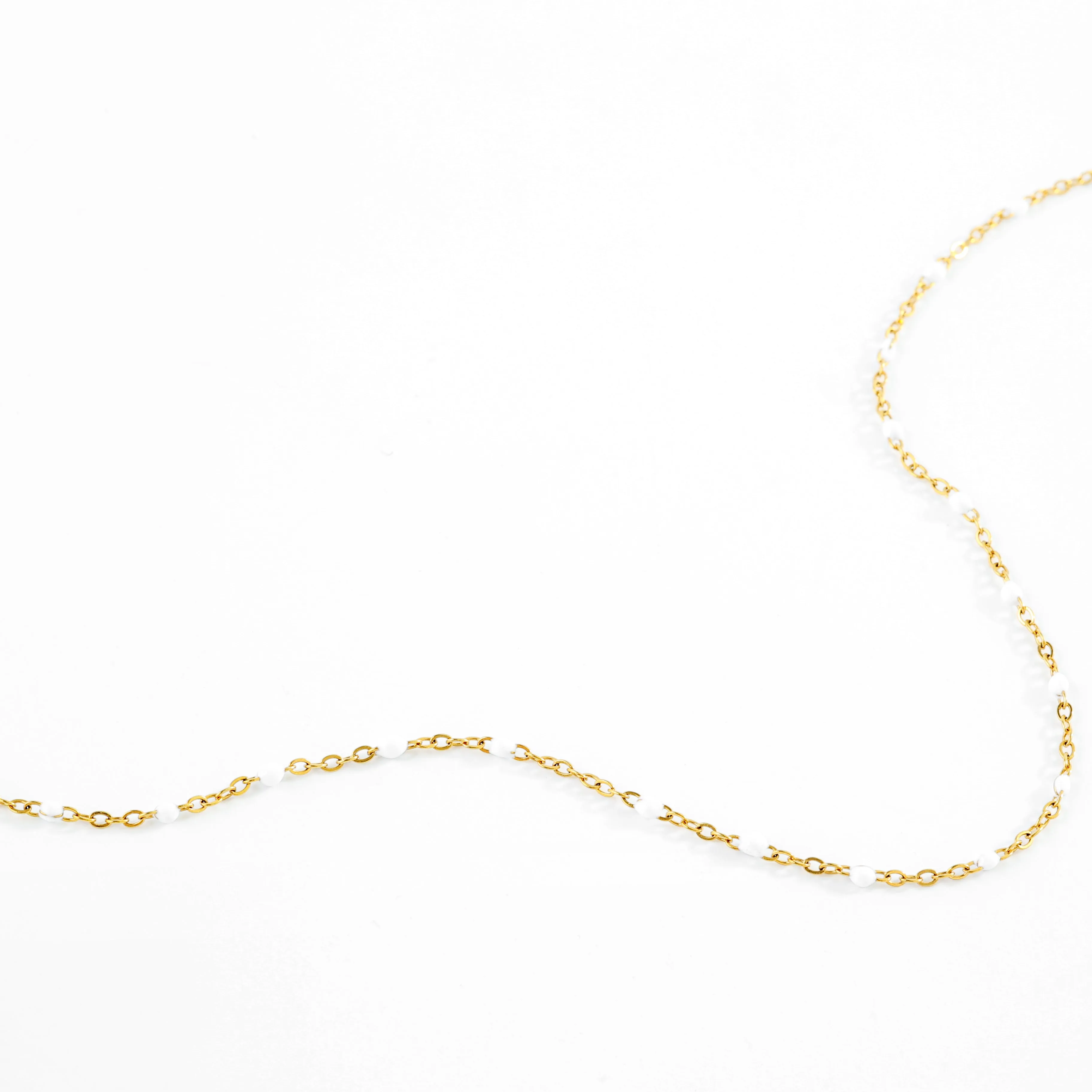 White Beaded Station Necklace sold by Mint & Lilly product image thumbnail 4