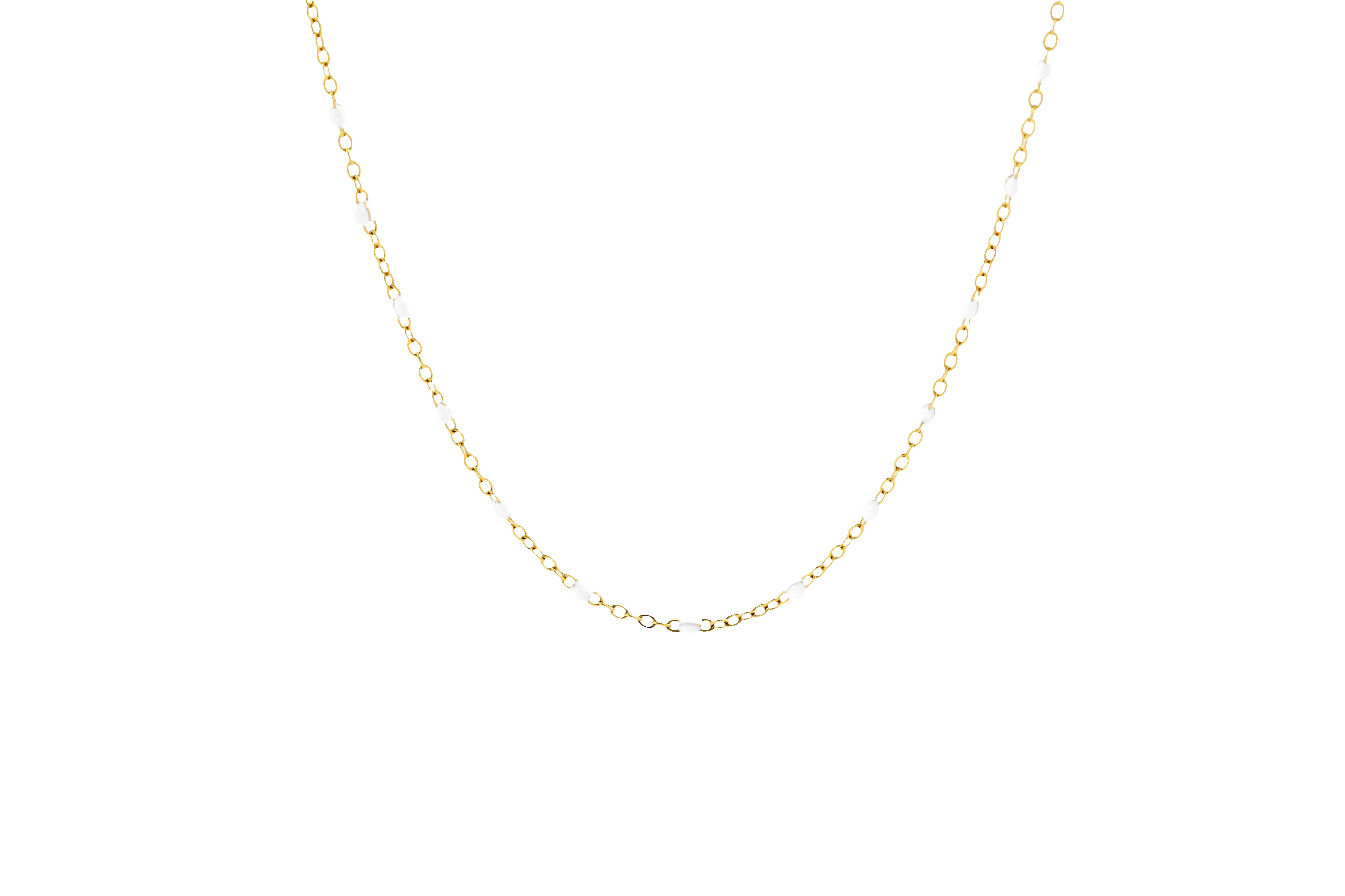 White Beaded Station Necklace sold by Mint & Lilly