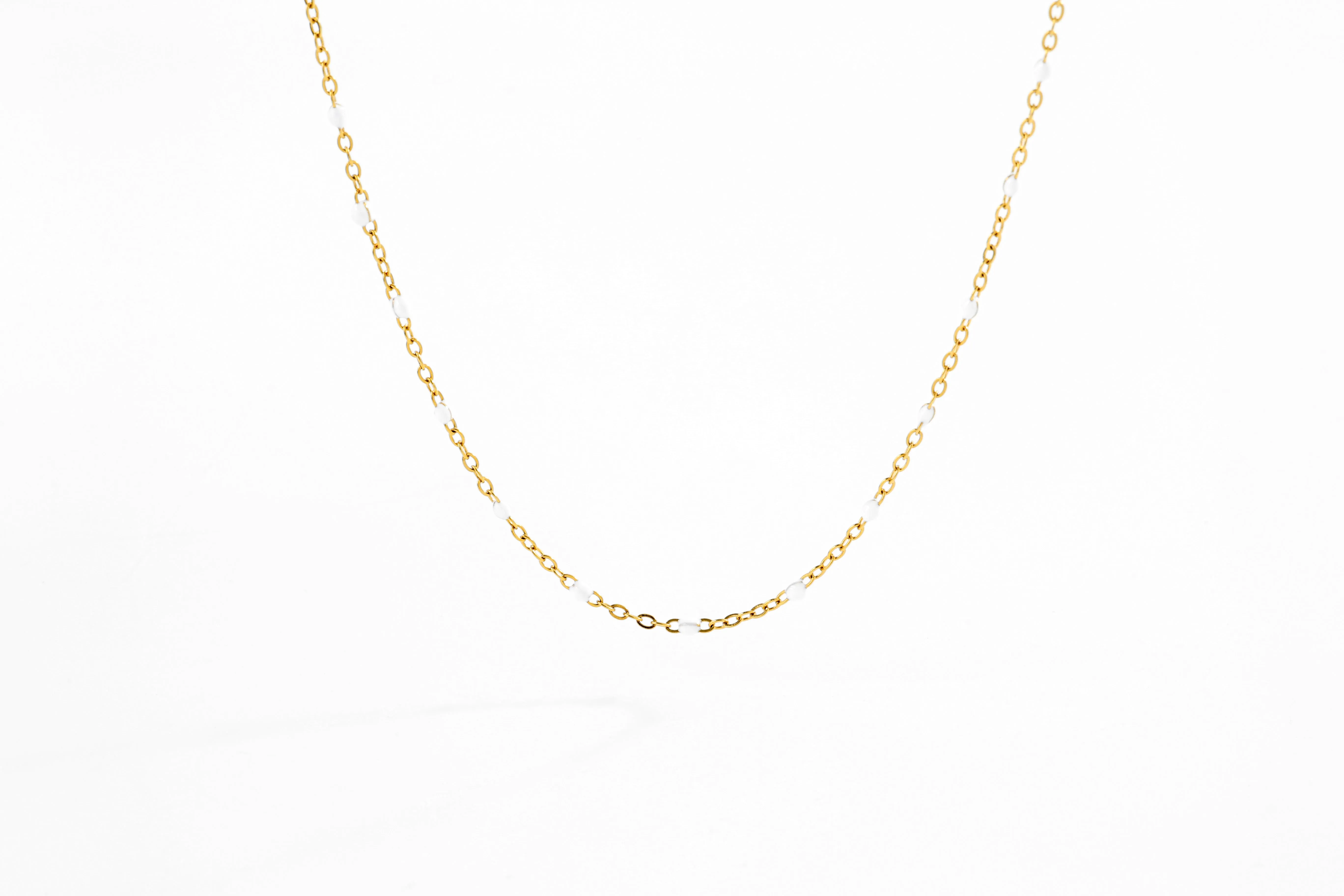 White Beaded Station Necklace sold by Mint & Lilly product image thumbnail 2