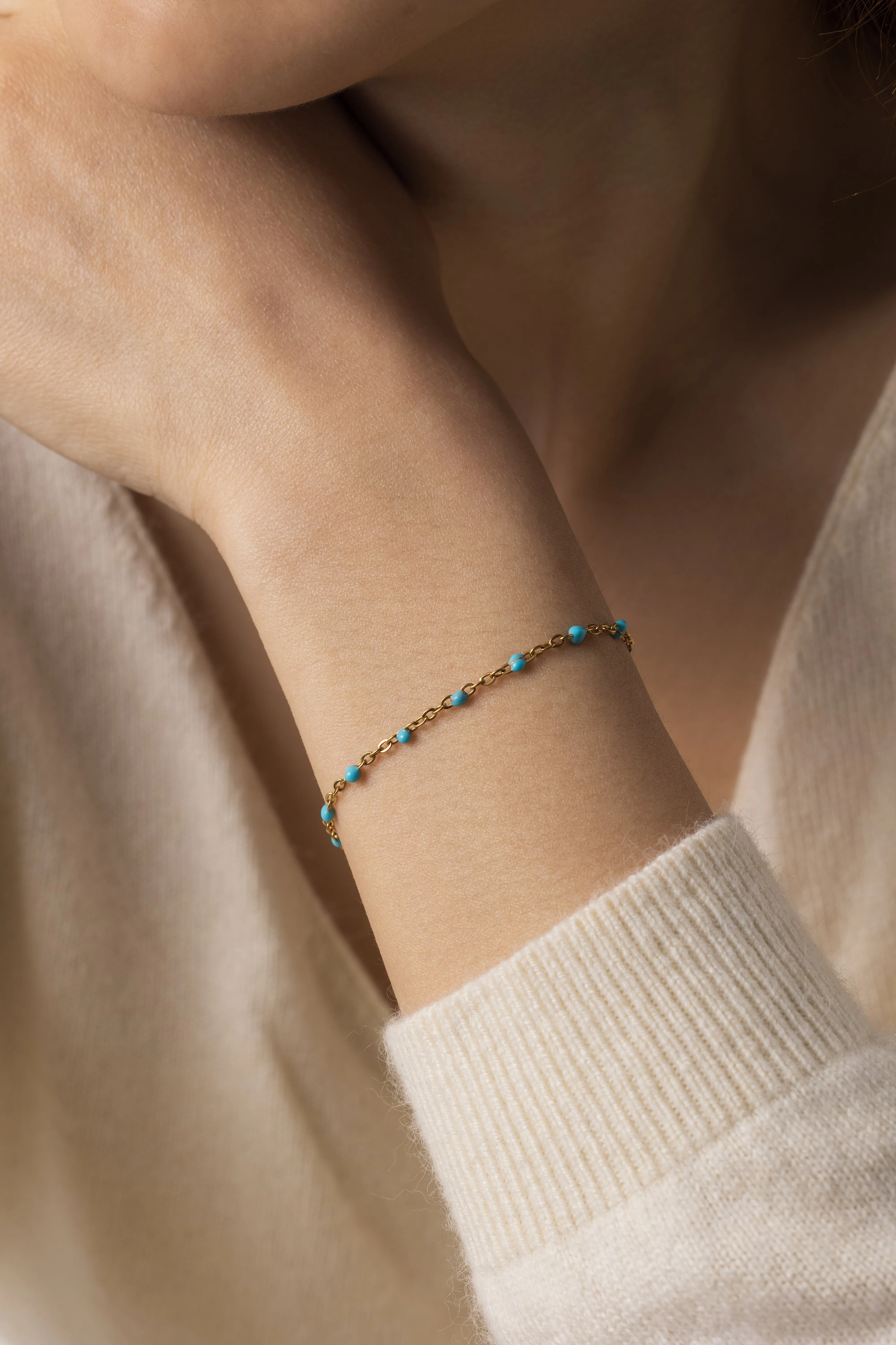 Turquoise Beaded Station Bracelet sold by Mint & Lilly product image thumbnail 4