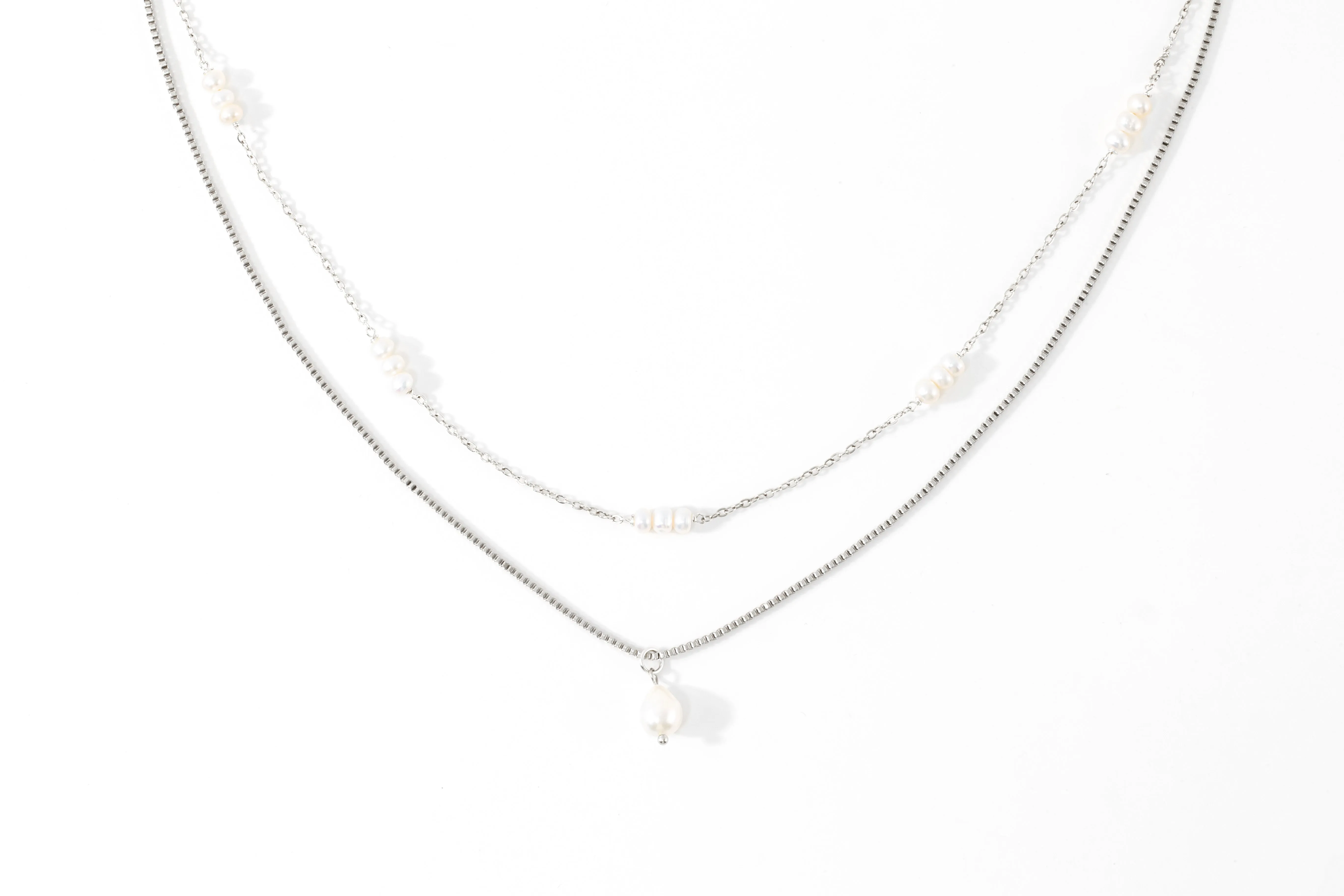 Dainty Layered Pearl Necklace sold by Mint & Lilly product image thumbnail 3