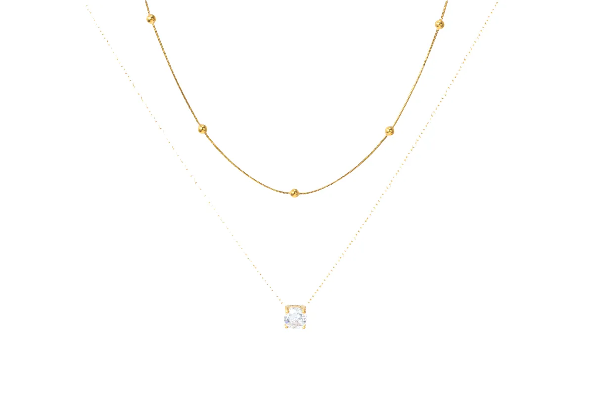 Layered Double Chain Necklace made by Mint & Lilly