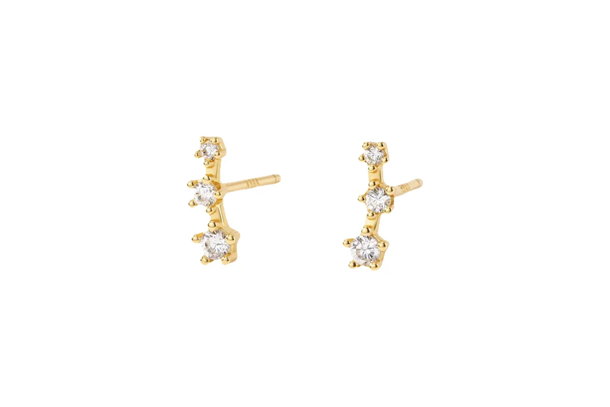 Sparkling Mini Climber Studs made by Mint & Lilly