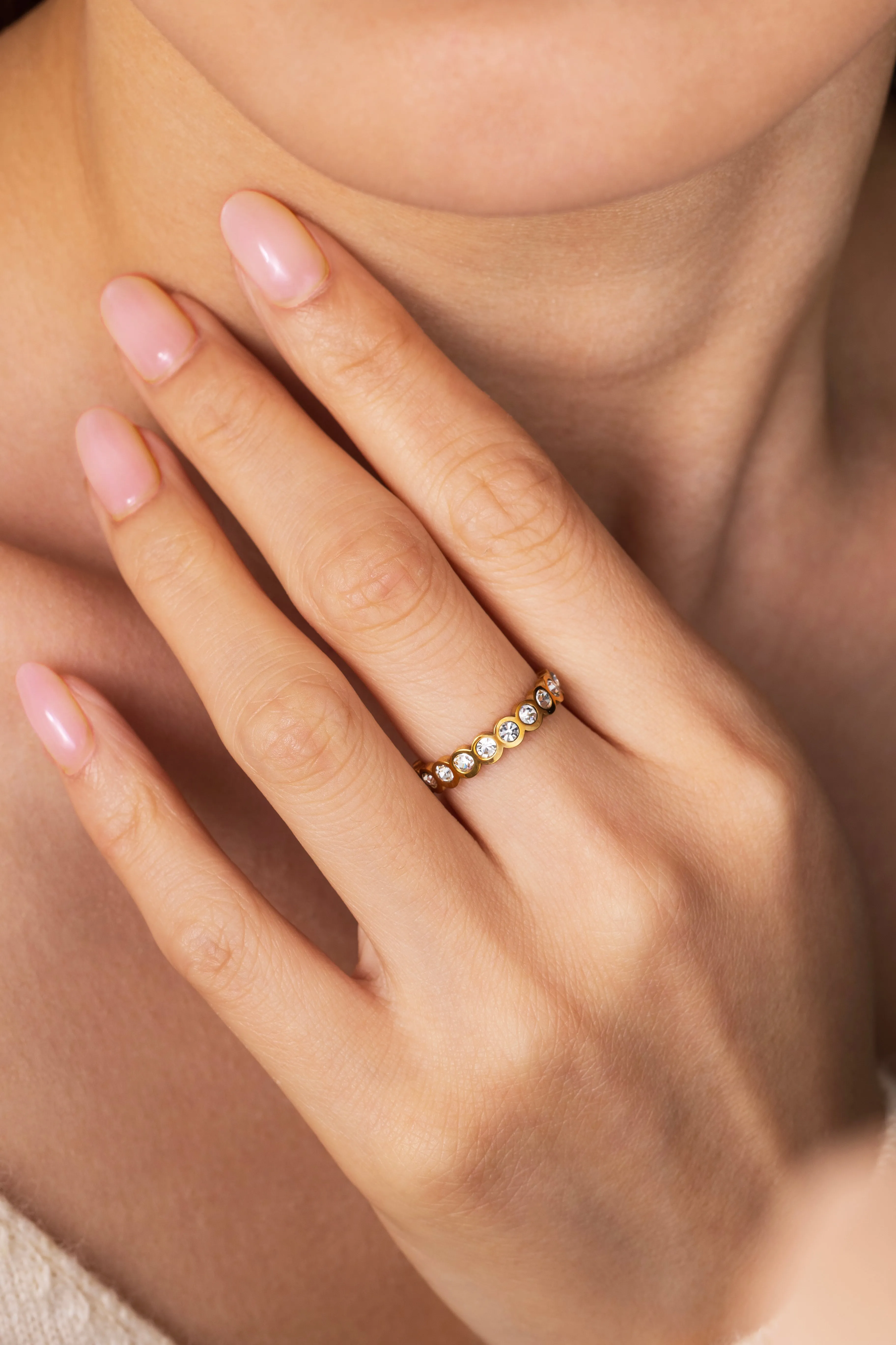 Bezel Set Eternity Stacking Ring sold by Mint & Lilly product image thumbnail 4