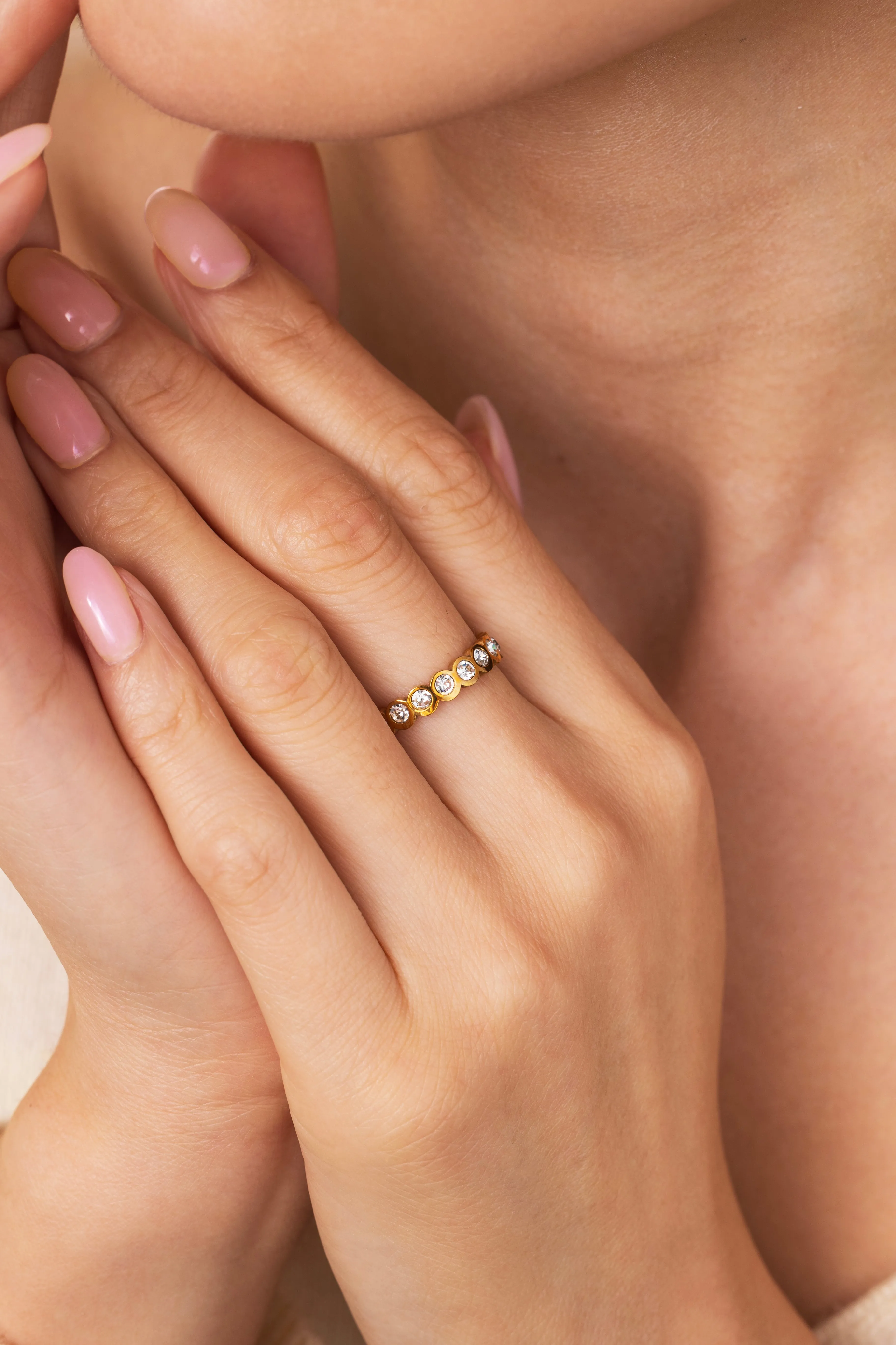 Bezel Set Eternity Stacking Ring sold by Mint & Lilly product image thumbnail 5