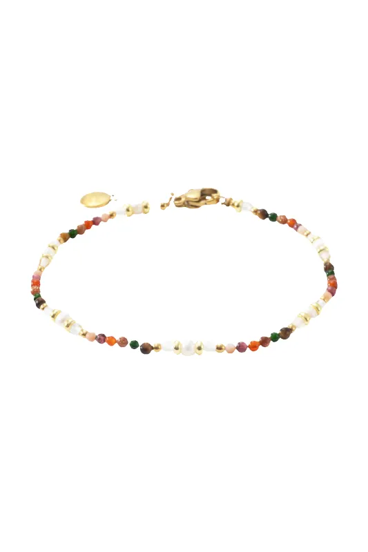Rainbow Tourmaline Minimalist Bracelet made by Mint & Lilly