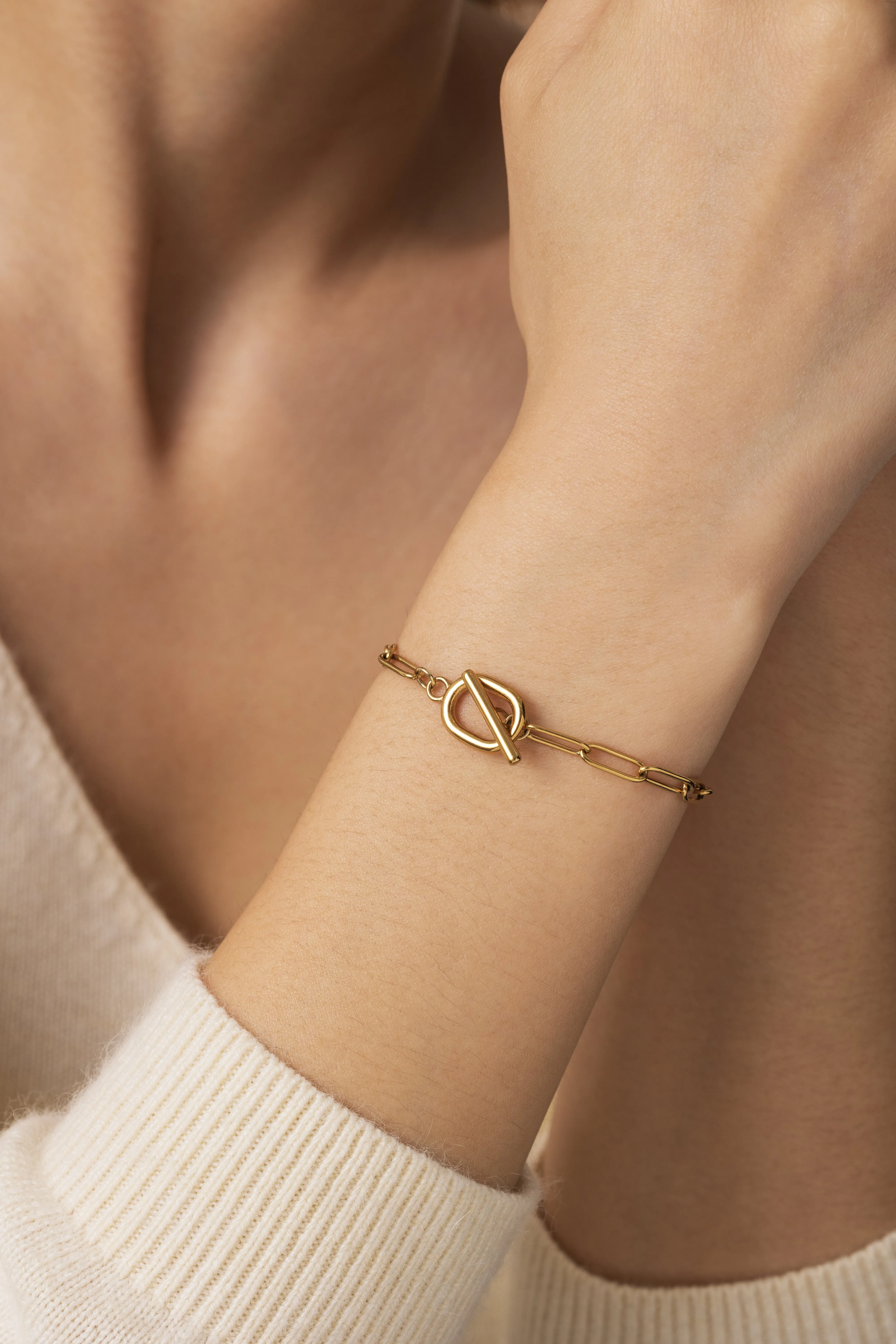 Toggle Clasp Paperclip Chain Bracelet sold by Mint & Lilly product image thumbnail 5