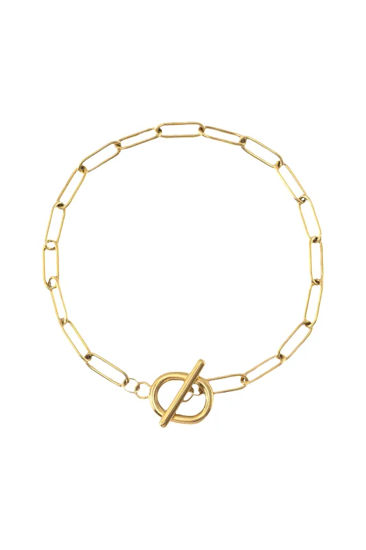 Toggle Clasp Paperclip Chain Bracelet made by Mint & Lilly