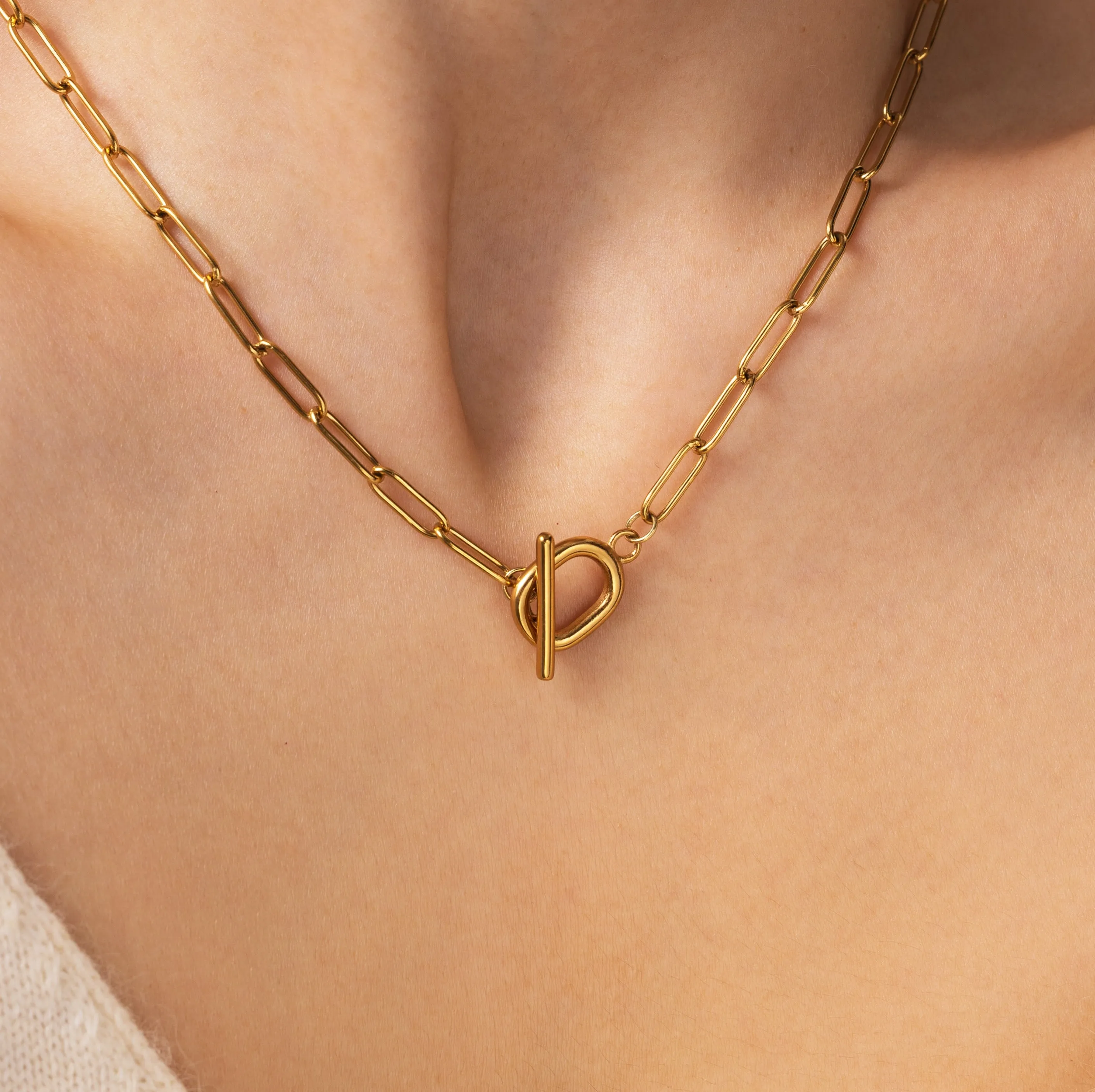 Toggle Clasp Paperclip Chain Necklace sold by Mint & Lilly product image thumbnail 4