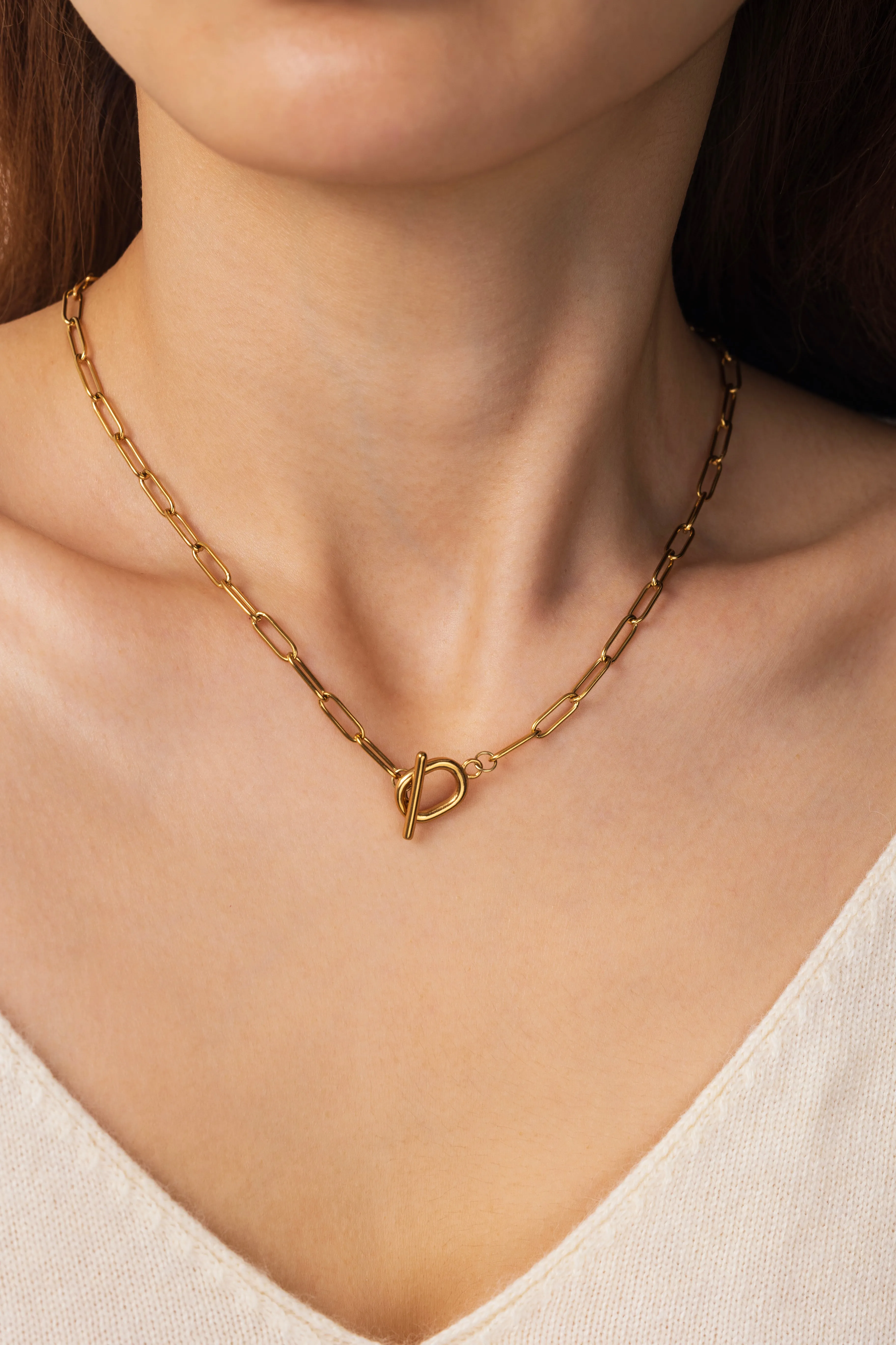 Toggle Clasp Paperclip Chain Necklace sold by Mint & Lilly product image thumbnail 5