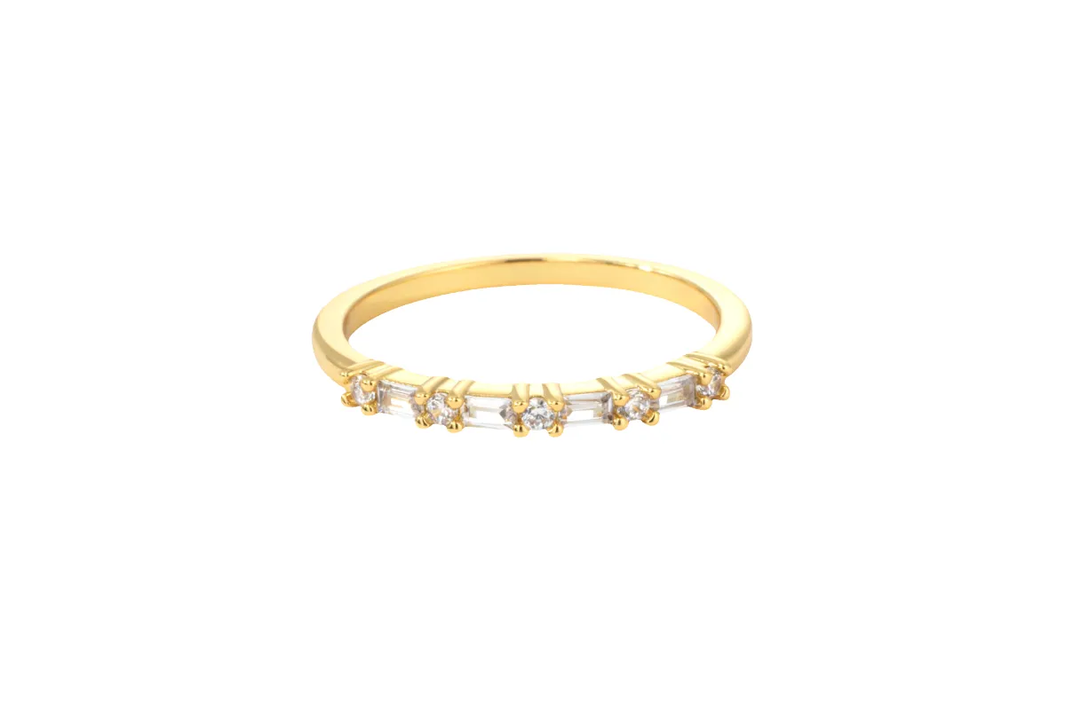 Multi Gem Baguette Stacking Ring made by Mint & Lilly