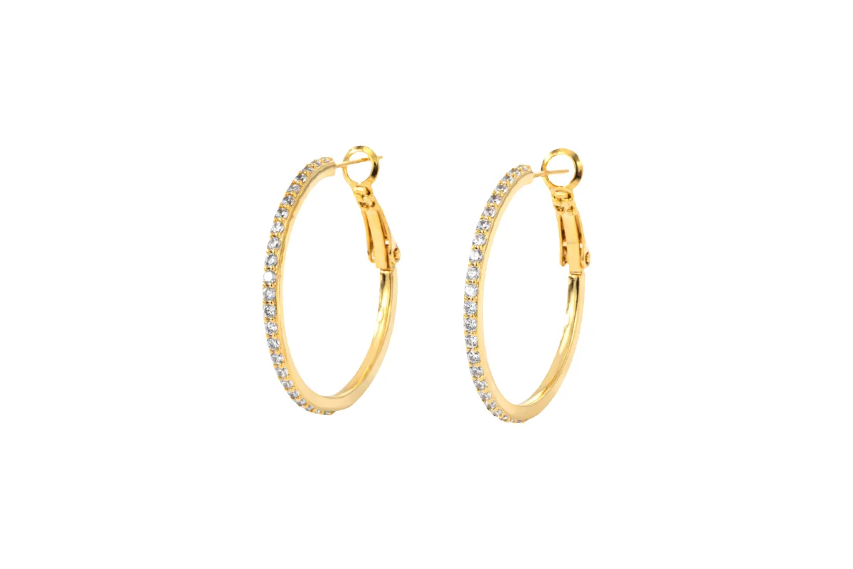 Pavé Hoop Earrings made by Mint & Lilly