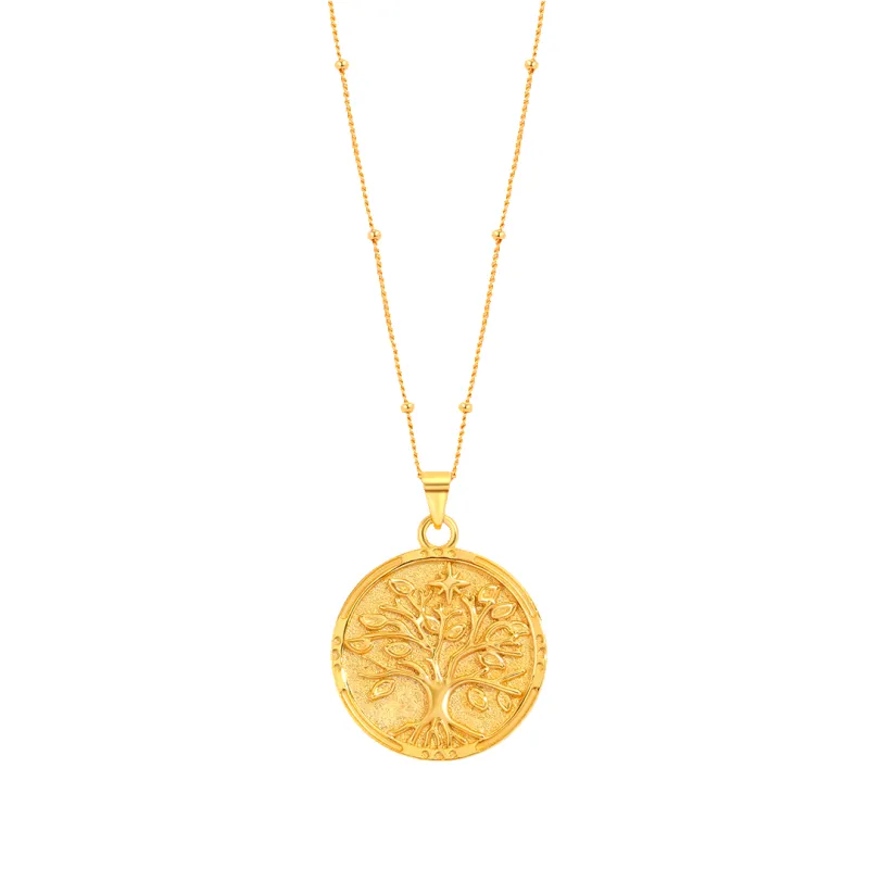 Tree of Life Vermeil Coin Pendant Necklace made by Mint & Lilly