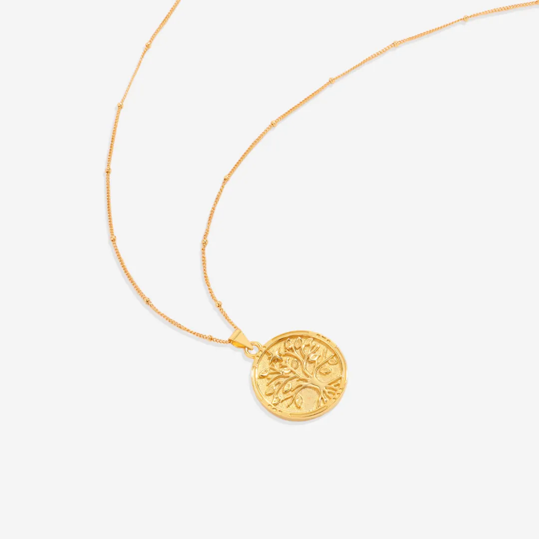 Tree of Life Vermeil Coin Pendant Necklace sold by Mint & Lilly product image thumbnail 5