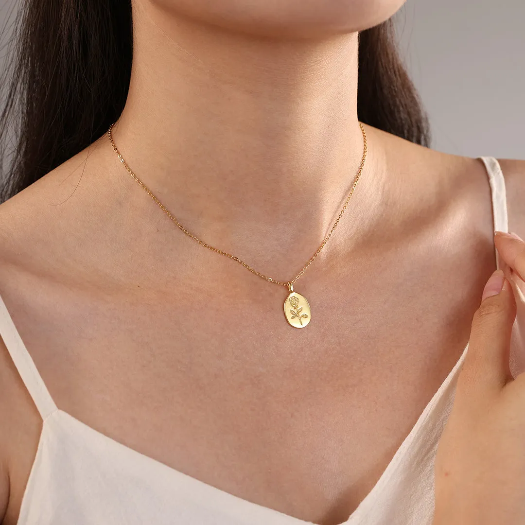 Tiny Rose Pendant Necklace sold by Mint & Lilly product image thumbnail 3