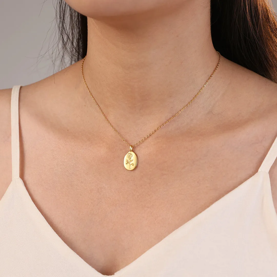 Tiny Rose Pendant Necklace sold by Mint & Lilly product image thumbnail 4