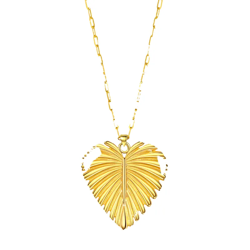 Full-Heart Palm Pendant Necklace made by Mint & Lilly